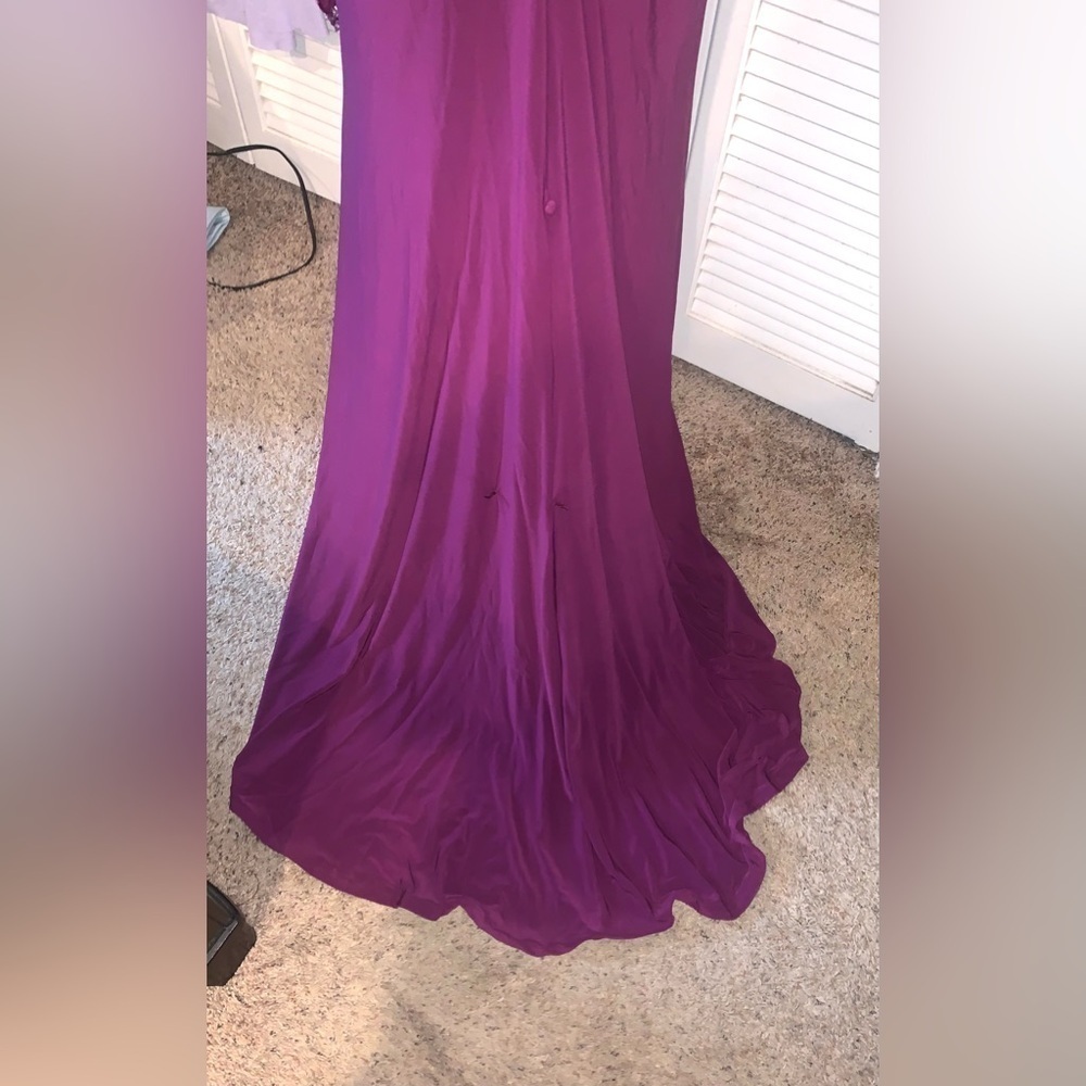 Tony Bowls Evening Gown Magenta with Rhinestones Size 4 - Picture 13 of 13